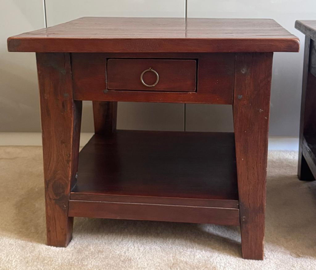 Houten salontafel, Huis en Inrichting, Tafels | Salontafels, Ophalen, Gebruikt, Vierkant