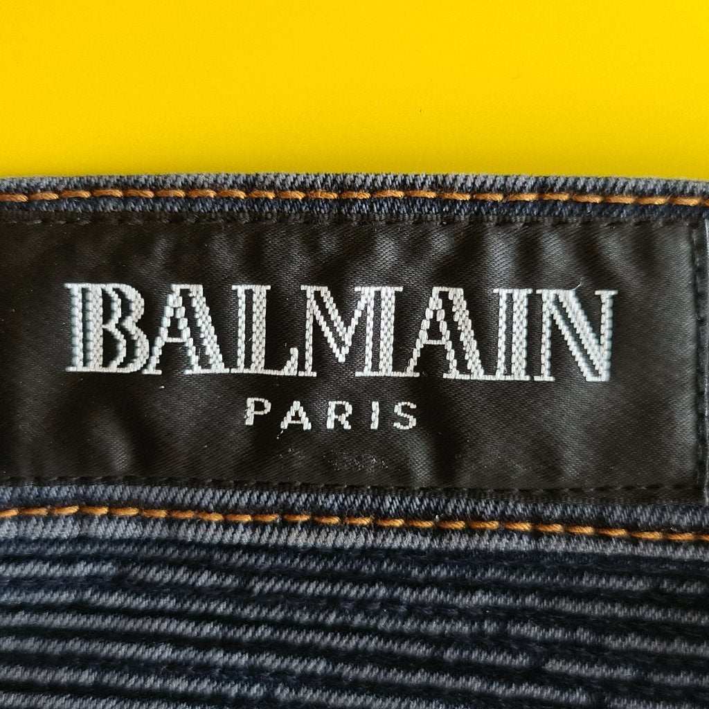 BALAMAIN Paris spijker broek met blauwe kleur maat 34, Nieuw, Ophalen of Verzenden, BALAMAIN Paris, Maat 48/50 (M)