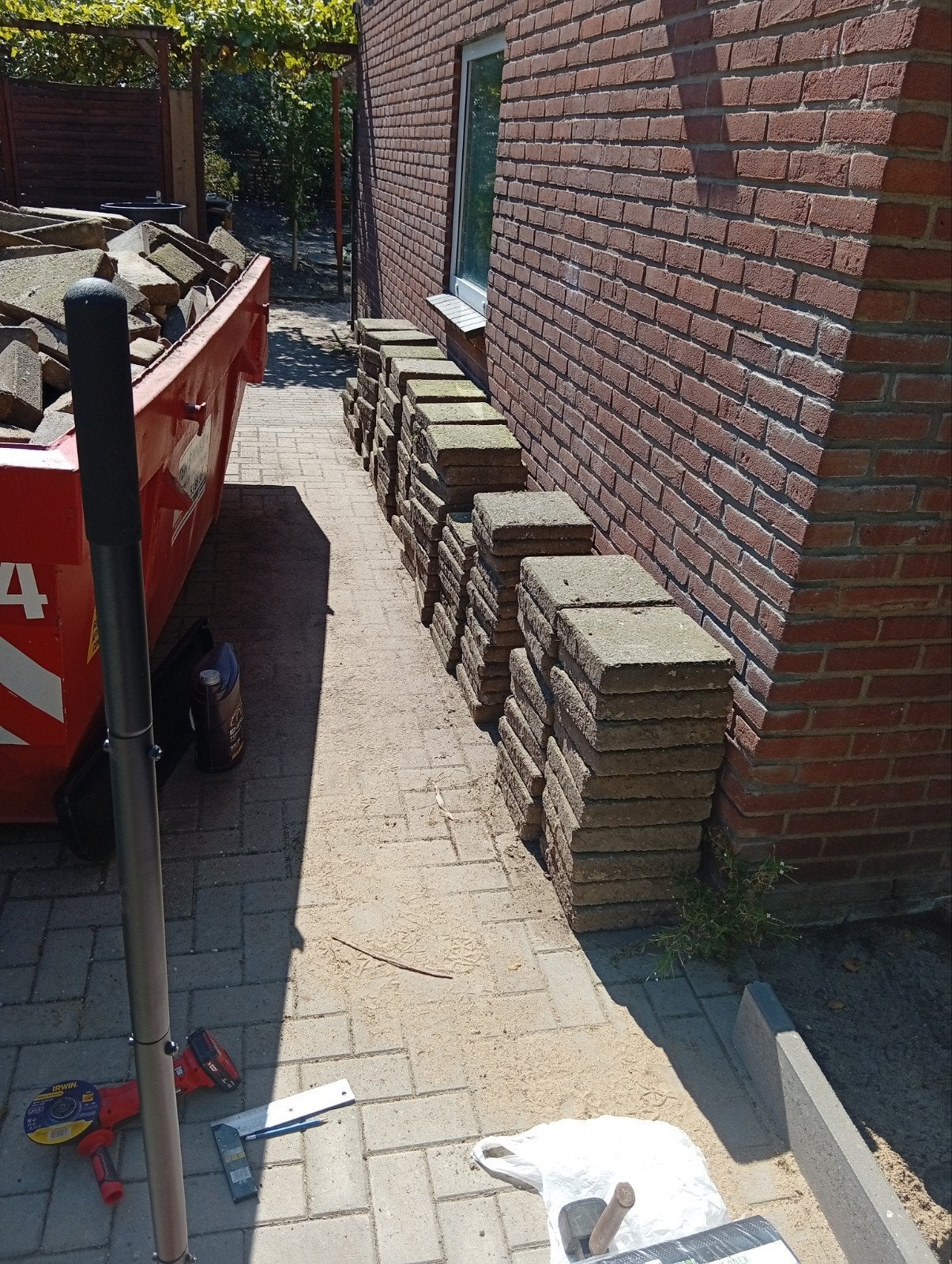 30x30 tegels - 101 stuks of 9m2, Tuin en Terras, Tegels en Klinkers, Ophalen, Gebruikt, 5 tot 10 m², Beton