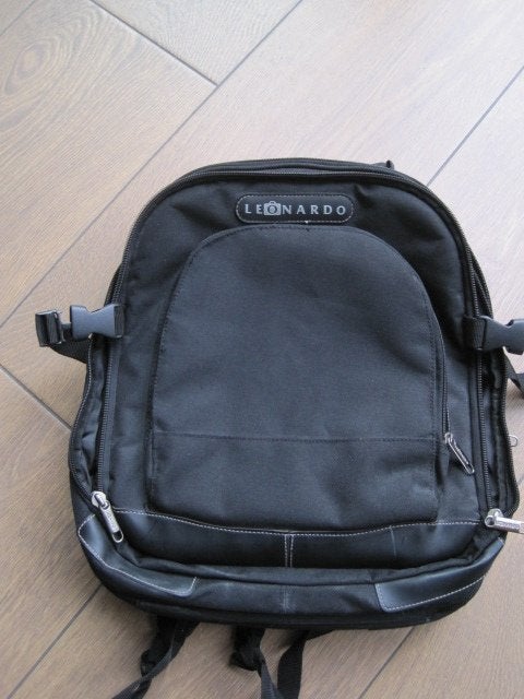 computertas, aktetas. Leonardo. Veel vakken. 45/40 cm. Zwart, Overige merken, Ophalen of Verzenden, Trekking, 30 tot 45 cm