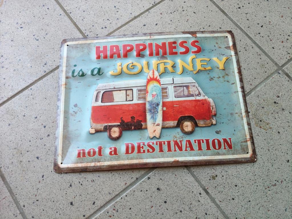 Volkswagen busje, metalen plaat, decoratie schild met reliëf, Metaal, 30 cm, Industrieel, 40 cm