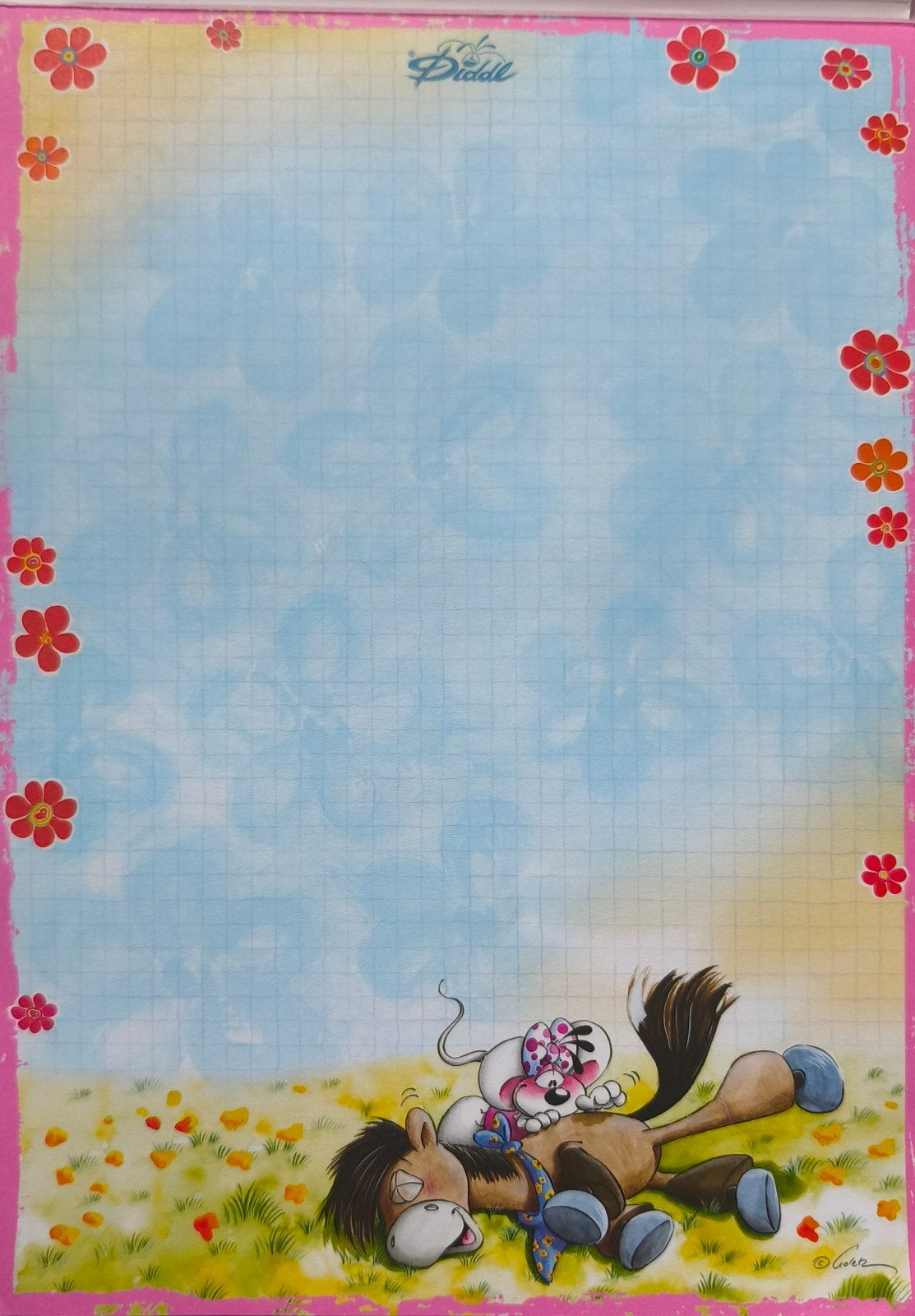 diddl blaadje A4 kleur 142, Verzenden, Diddl, Zo goed als nieuw, Papier, Kaart of Schrift