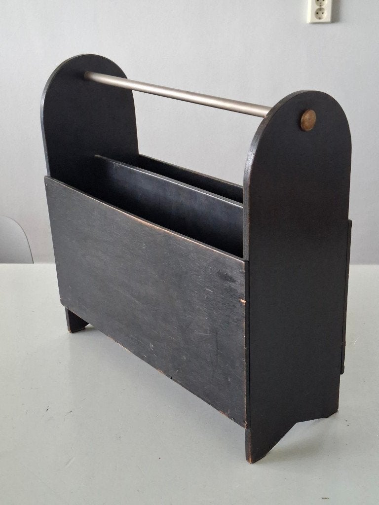 vintage art deco krantenbak Pander design modernist jaren 30, Huis en Inrichting, Meerdere vakken, Gebruikt, Lectuurbak, Art deco