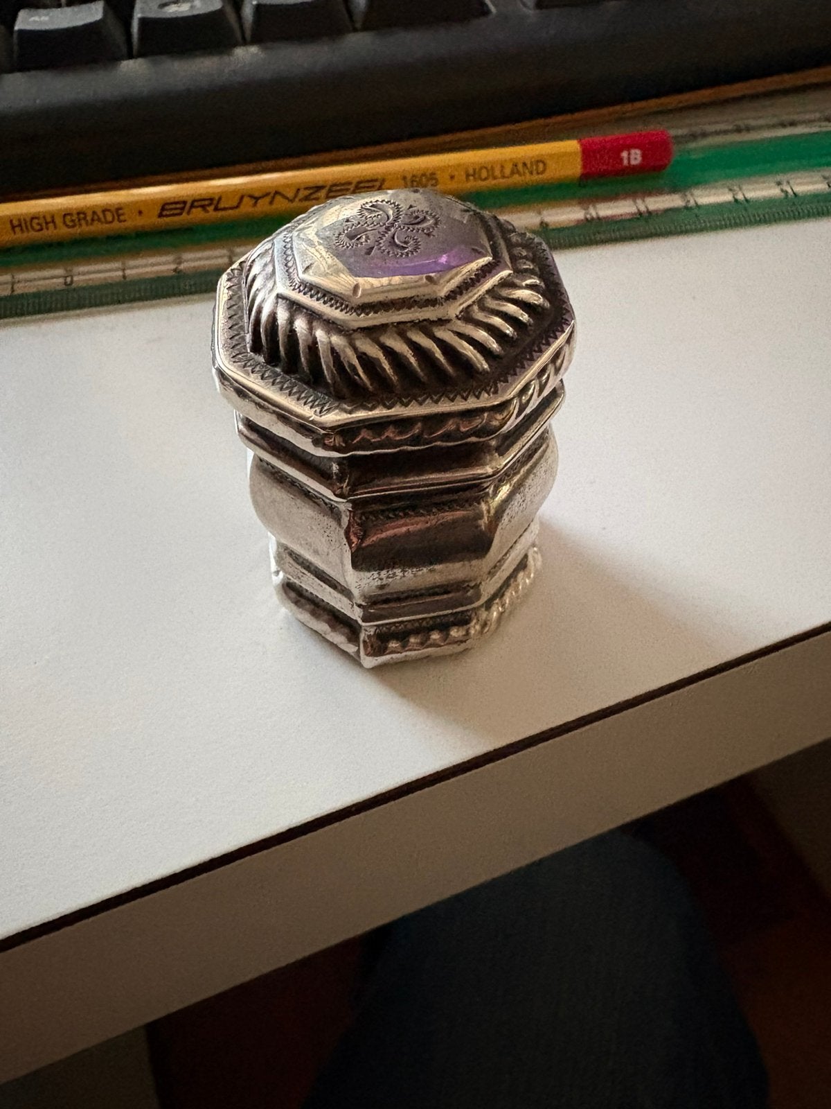Zilver pillendoosje 19e eeuw Hollands, Antiek en Kunst, Ophalen of Verzenden, Zilver