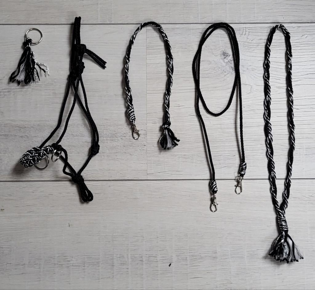 5 delig Hobbyhorse touwhalster set zwart/wit, Verzenden, Nieuw, Jongen of Meisje