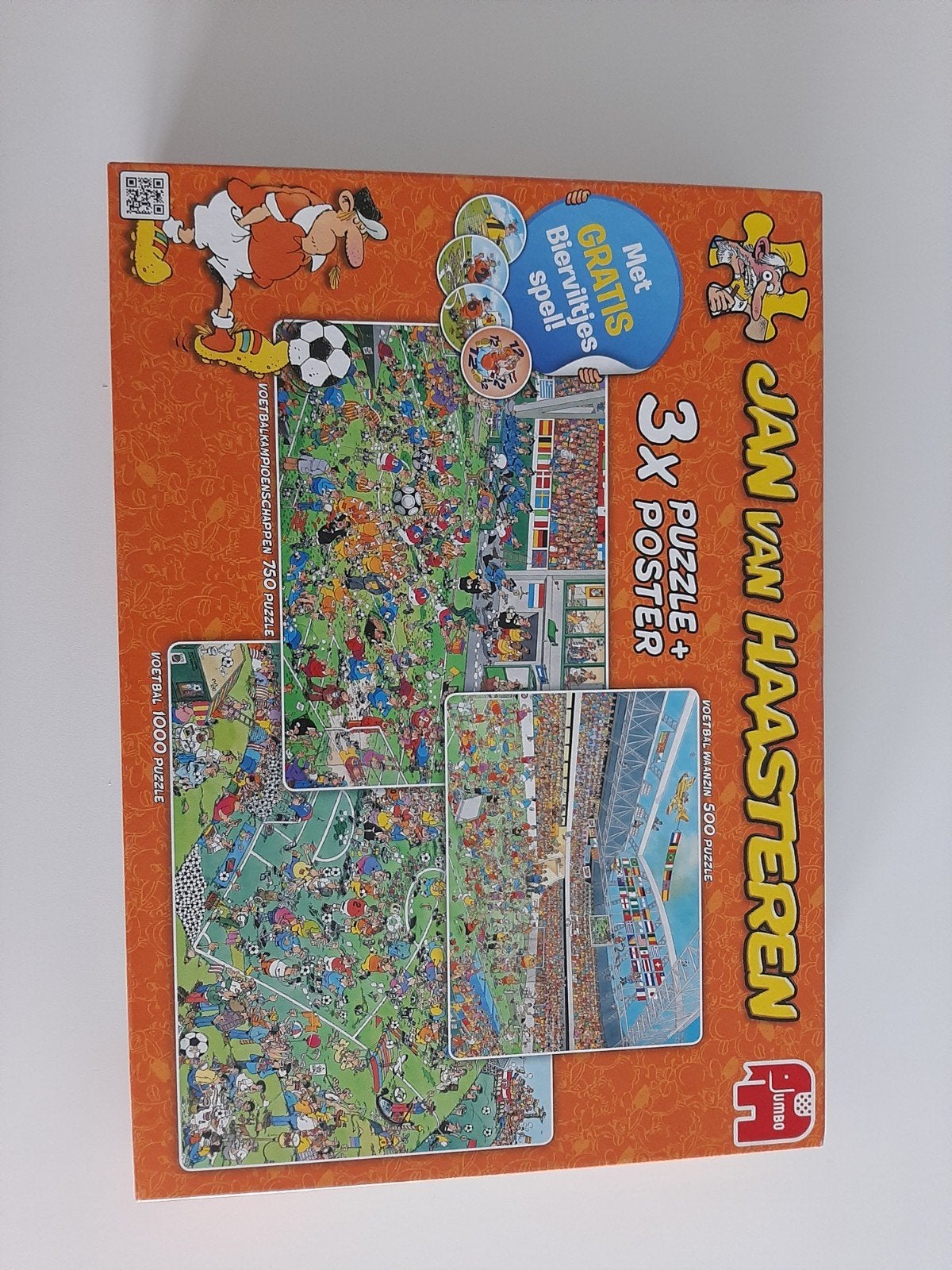 Jan van Haasteren 3 puzzels voetbal, Ophalen of Verzenden, 500 t/m 1500 stukjes, Zo goed als nieuw