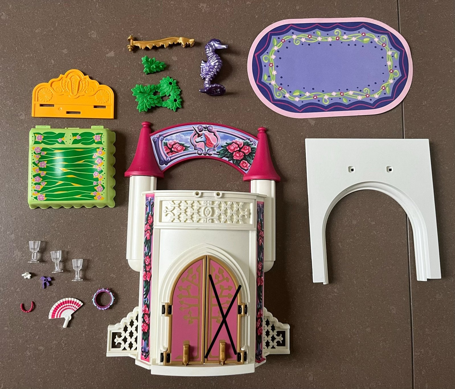 Playmobil prinsessen onderdelen prinsessentoren bed zeepaard, Ophalen of Verzenden