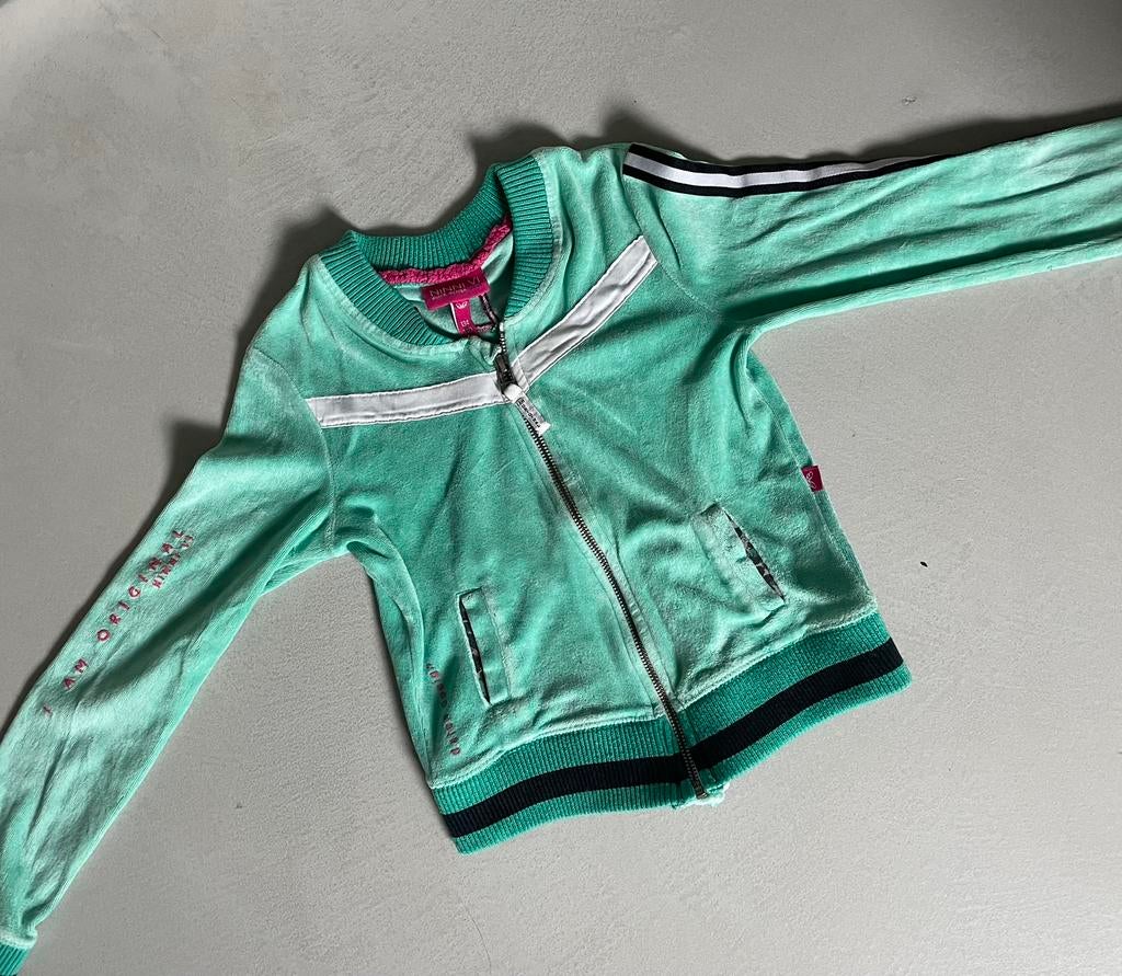 Ninni vi badstof groen vestje 134/140, Ophalen of Verzenden, Zo goed als nieuw, Meisje, Trui of Vest