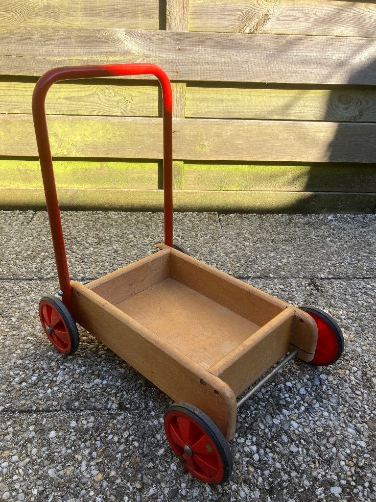 Houten duwkar / loopkar, Ophalen, Gebruikt, Duwvoertuig