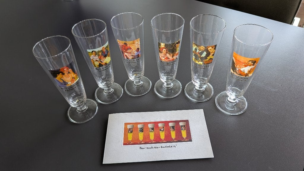 vintage Heineken bierglas met certificaat, Ophalen of Verzenden, Nieuw, Glas of Glazen, Heineken