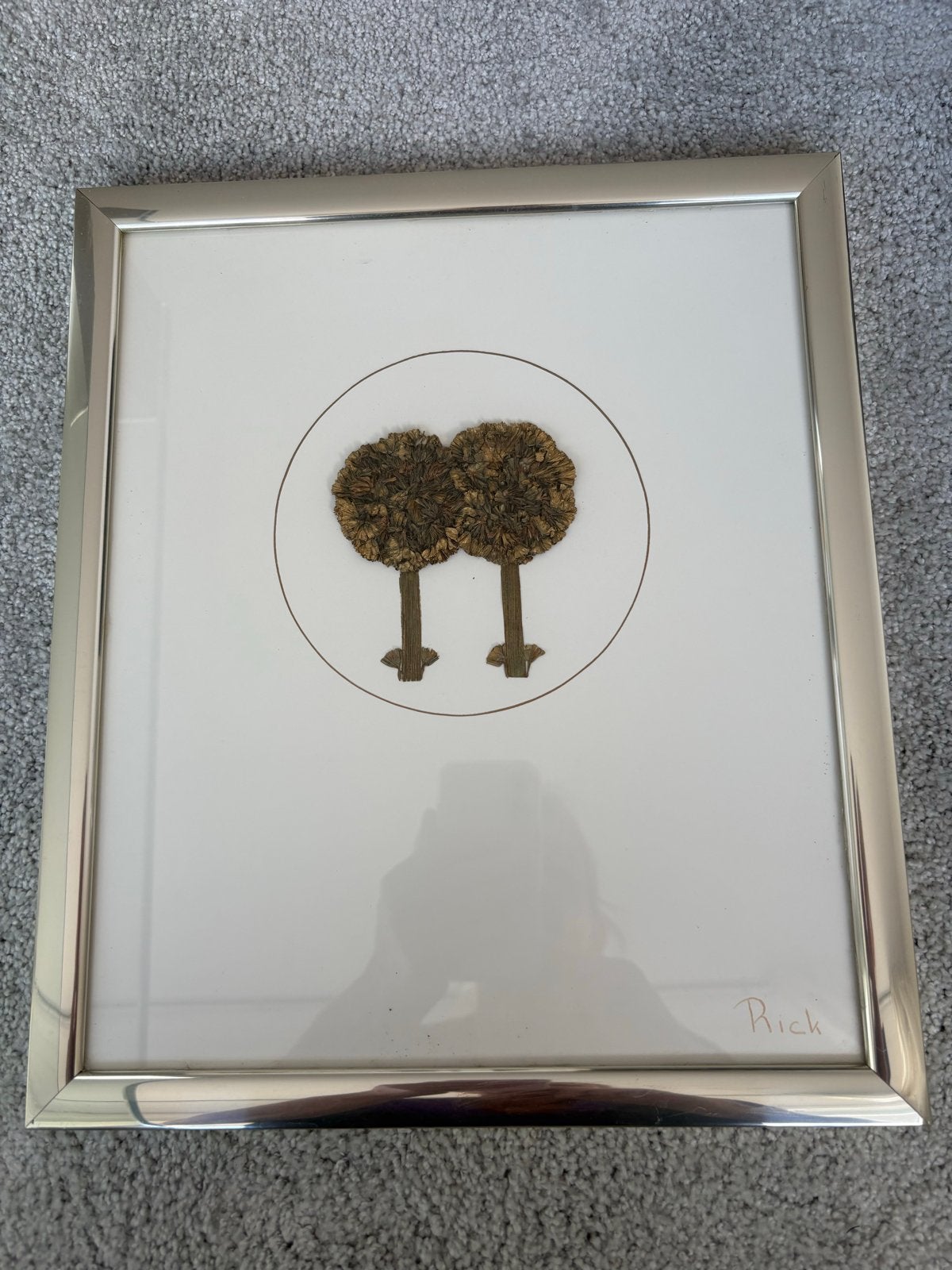 Uniek kunstwerk: Twee bomen van gedroogde bloemen, gesigneer, Ophalen, Minder dan 50 cm, Gebruikt, Oorspronkelijke maker
