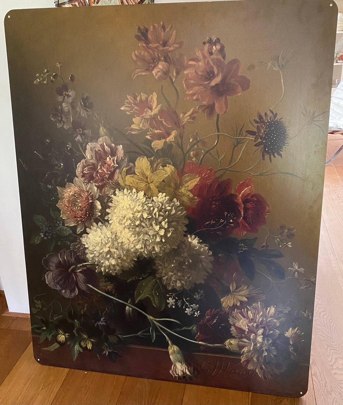 Groot schilderij wanddecoratir stilleven bloemen klassiek, Antiek en Kunst, Kunst | Schilderijen | Klassiek, Ophalen