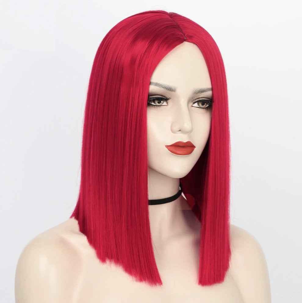 Rode Halflange Steile Pruik Rood Haren Haar Dames Vrouwen, Verzenden, Nieuw, Pruik of Haarverlenging