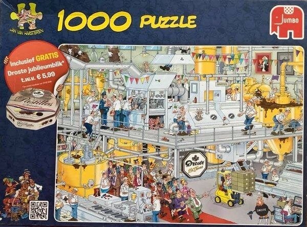 puzzel van haasteren the chocolat factory 1000 - compleet, Ophalen of Verzenden, 500 t/m 1500 stukjes, Zo goed als nieuw, Legpuzzel