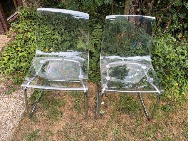 vintage Tobias voor Ikea eetkamerstoelen, Ophalen, Twee, Overige kleuren, Metaal