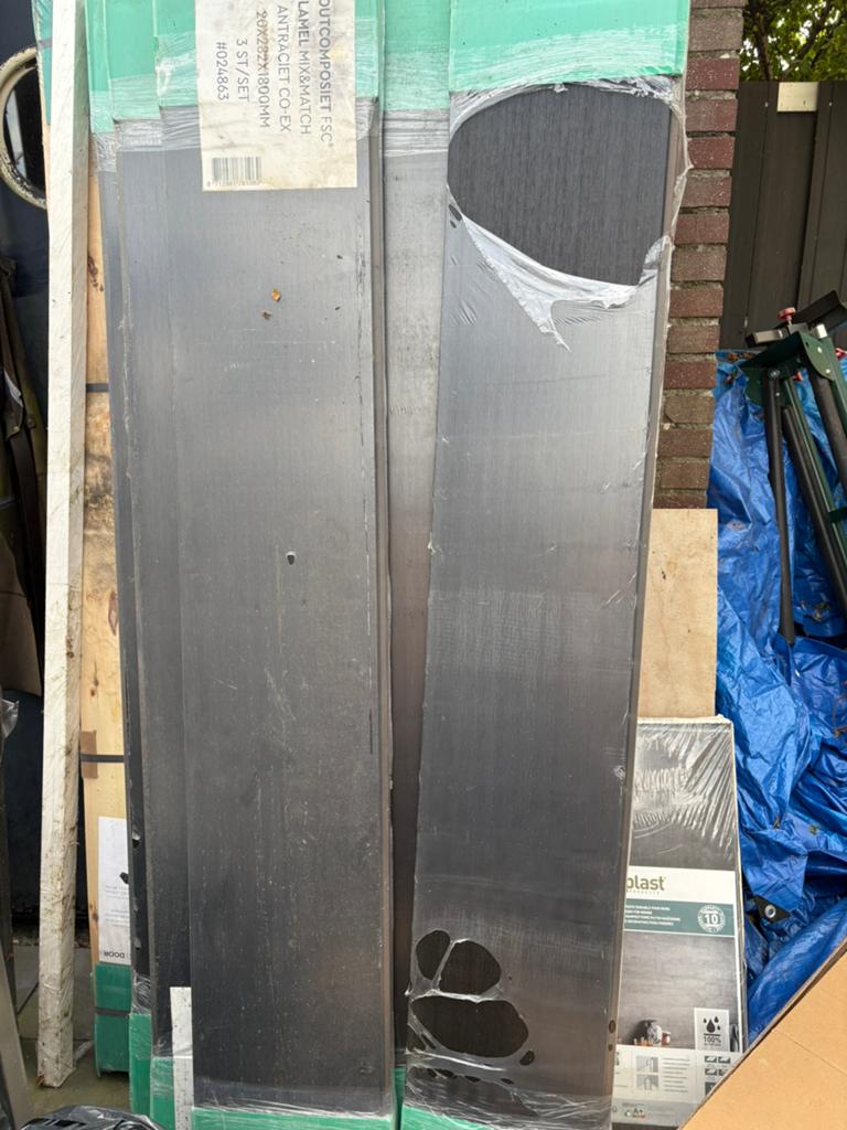 Houtcomposiet Lamel, Ophalen, Nieuw, Hout, 200 cm of meer