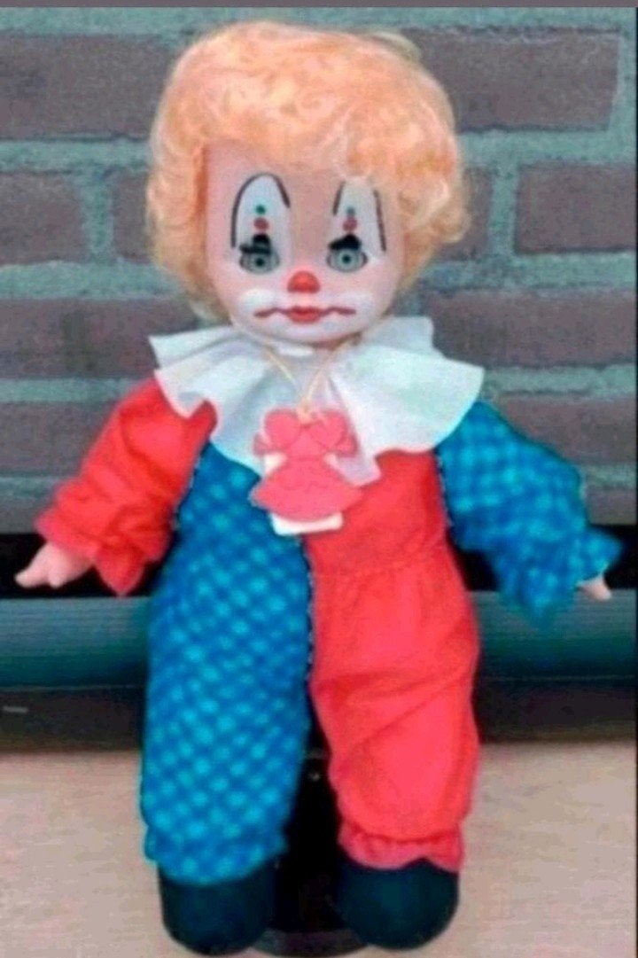 Clown Ari 35cm vintage bewegende ogen.  nr7, Ophalen, Pop