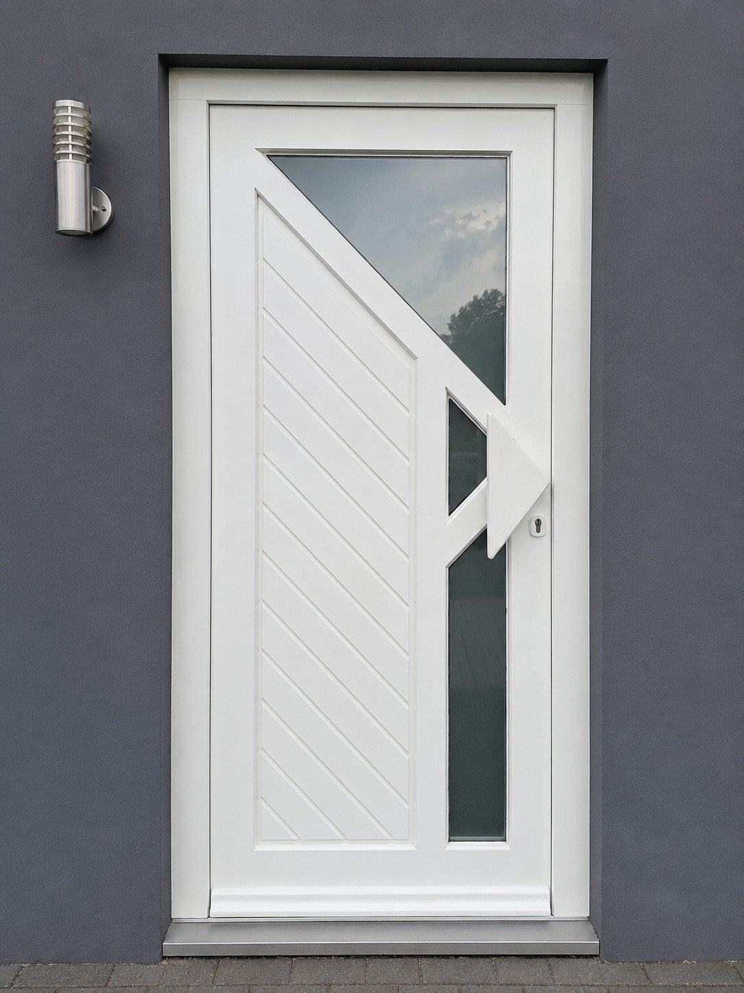 Crème witte buitendeur met glas, 2010x930mm, Doe-het-zelf en Verbouw, Deuren en Horren, Ophalen