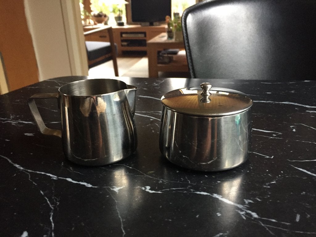 suikerpot en melkkan, Overige typen, Ophalen of Verzenden, Zo goed als nieuw, Metaal