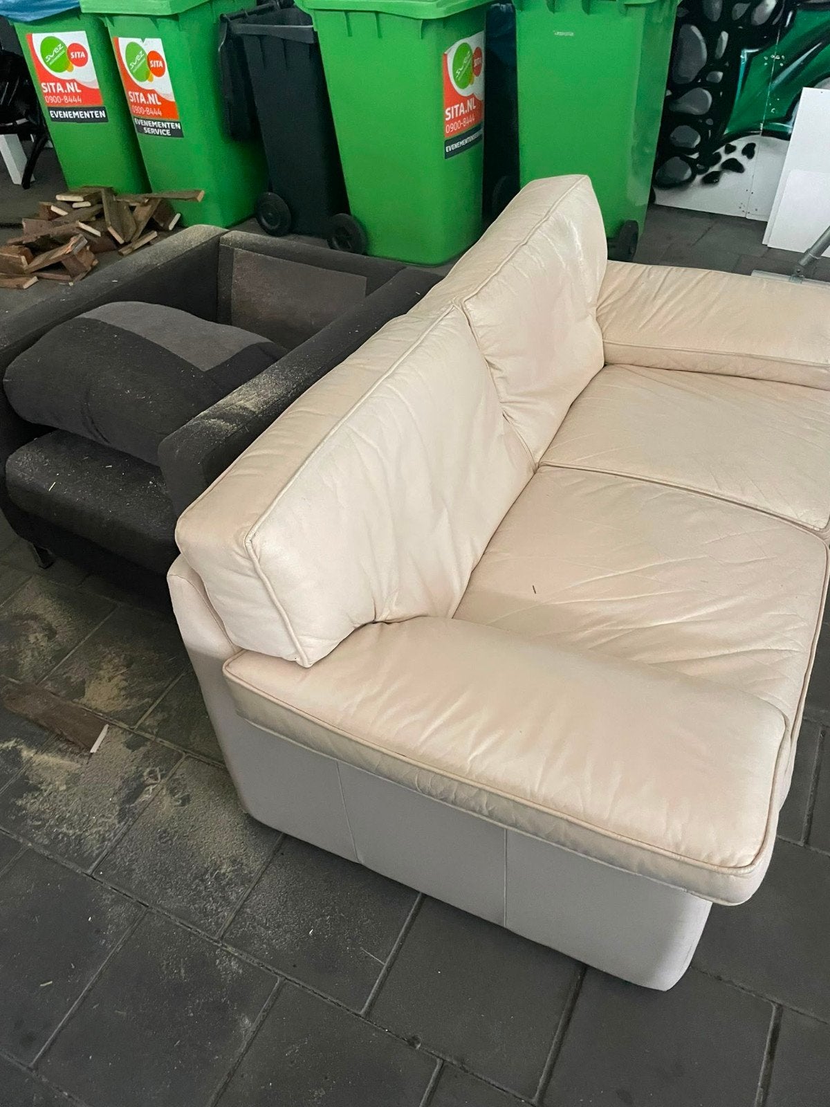 gratis 2 zits bank en stoel, Ophalen, Gebruikt, Tweepersoons, 75 tot 100 cm