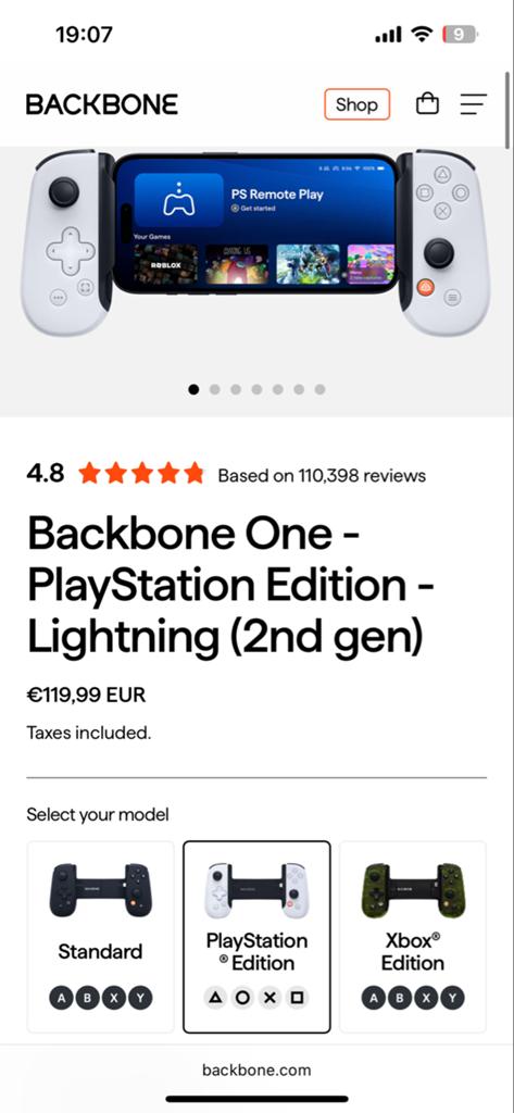Backbone One PlayStation Edition (2e generatie), Spelcomputers en Games, Spelcomputers | Sony PSP, Zo goed als nieuw, Ophalen of Verzenden