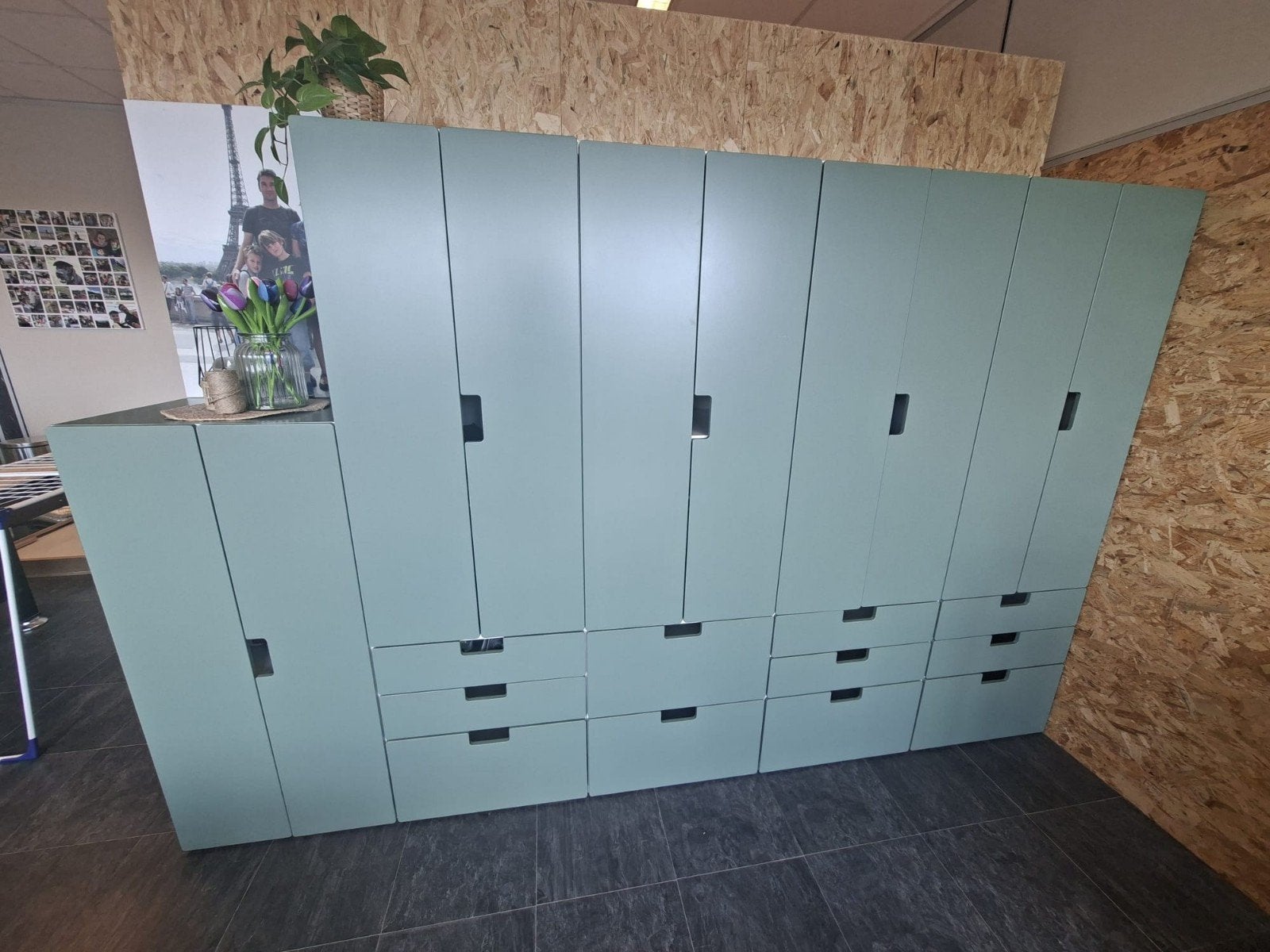 Grote geschilderde Ikea Stuva kastenwand (5 kasten), Ophalen, 25 tot 50 cm, 200 cm of meer, 150 tot 200 cm