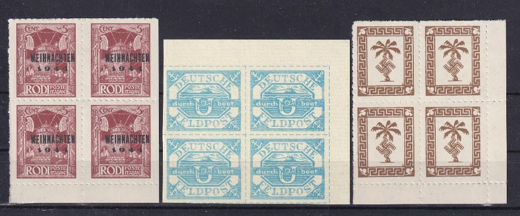 X178) 12 stuks Feldpost Reich 1944/5 zonder gom maakwerk, Verzenden, Duitse Keizerrijk, Postfris