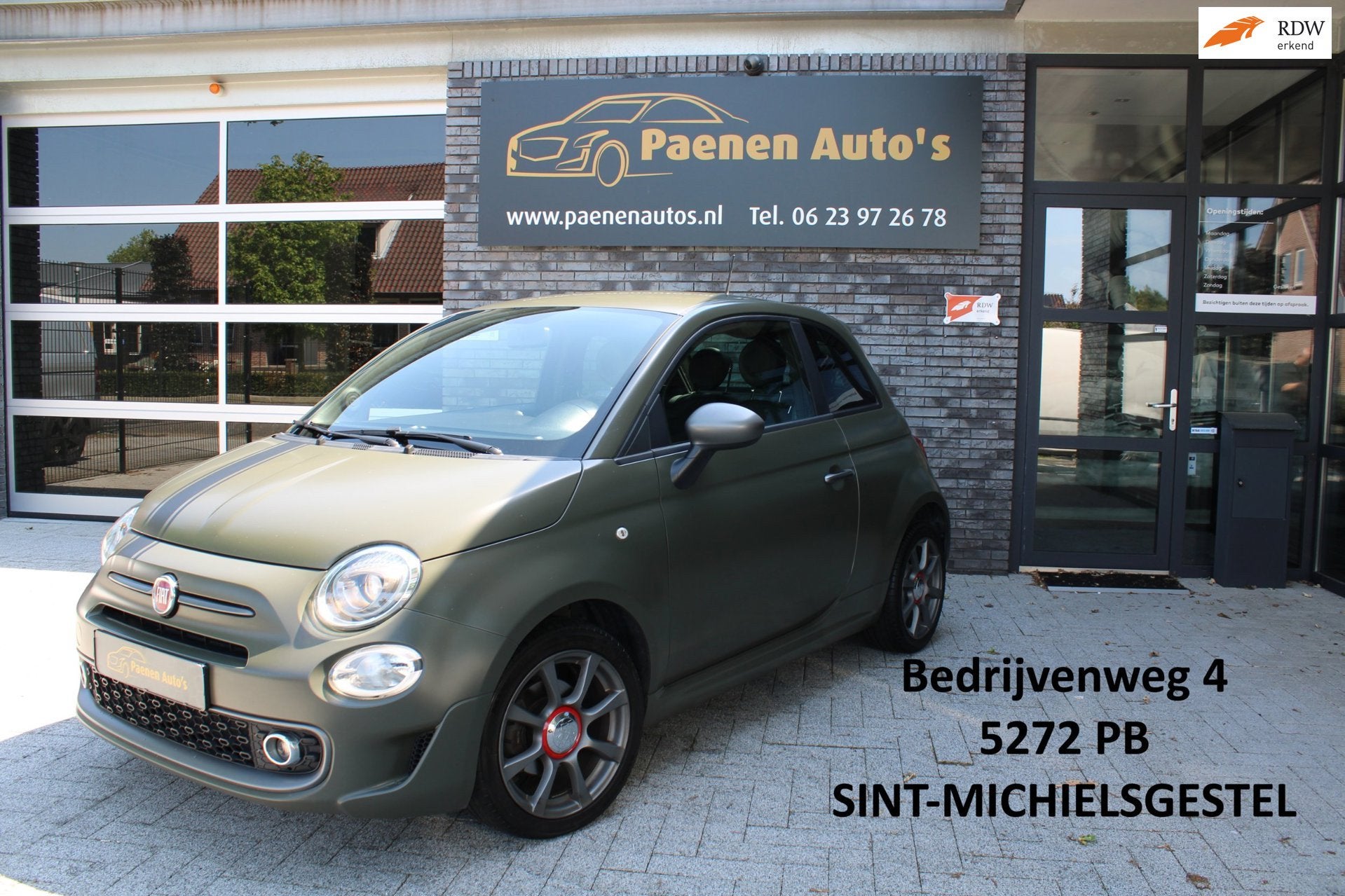 Fiat 500 1.2 Sport Automaat, Cruise, Navi, Airco, Auto's, Fiat, Gebruikt, 4 cilinders, Leder en Stof, Bedrijf