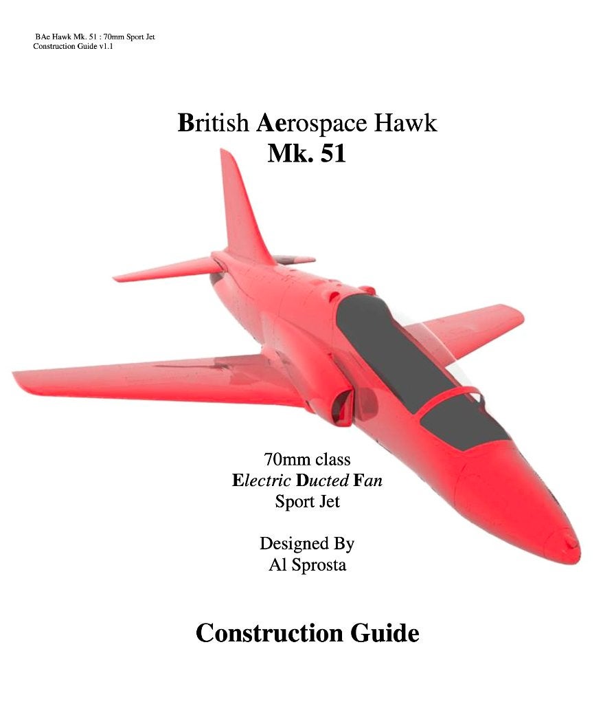 BAE Hawk Mk. 51 70mm EDF Sport Jet By Al Sprosta, Ophalen of Verzenden, Zo goed als nieuw, Elektro