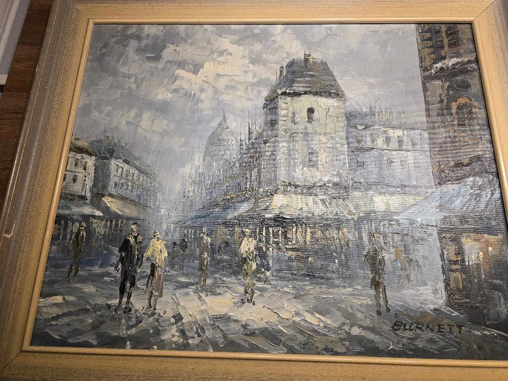 Caroline Burnett Zicht op Parijs met de Sacre Coeur, Antiek en Kunst, Kunst | Schilderijen | Klassiek, Ophalen