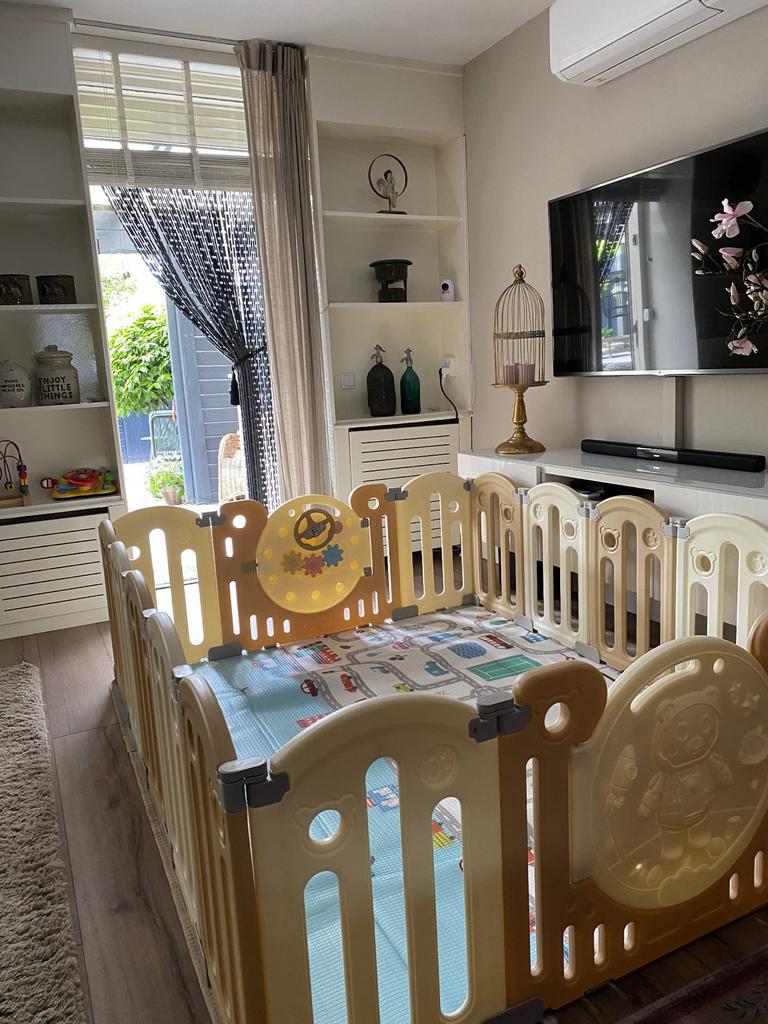 Modulaire Grondbox Beige, Kinderen en Baby's, Boxen, Ophalen, Zo goed als nieuw, Overige vormen, Boxkleed