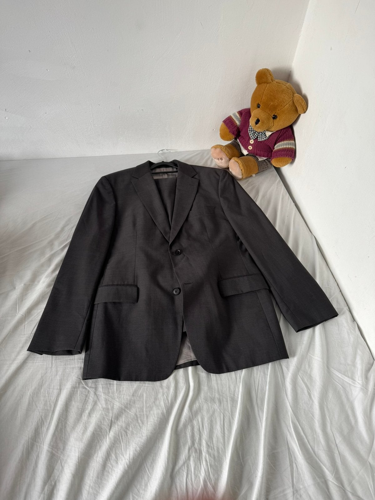 Mooi tweedelig Hugo Boss pak, Ophalen of Verzenden, Zo goed als nieuw, Maat 52/54 (L), Grijs