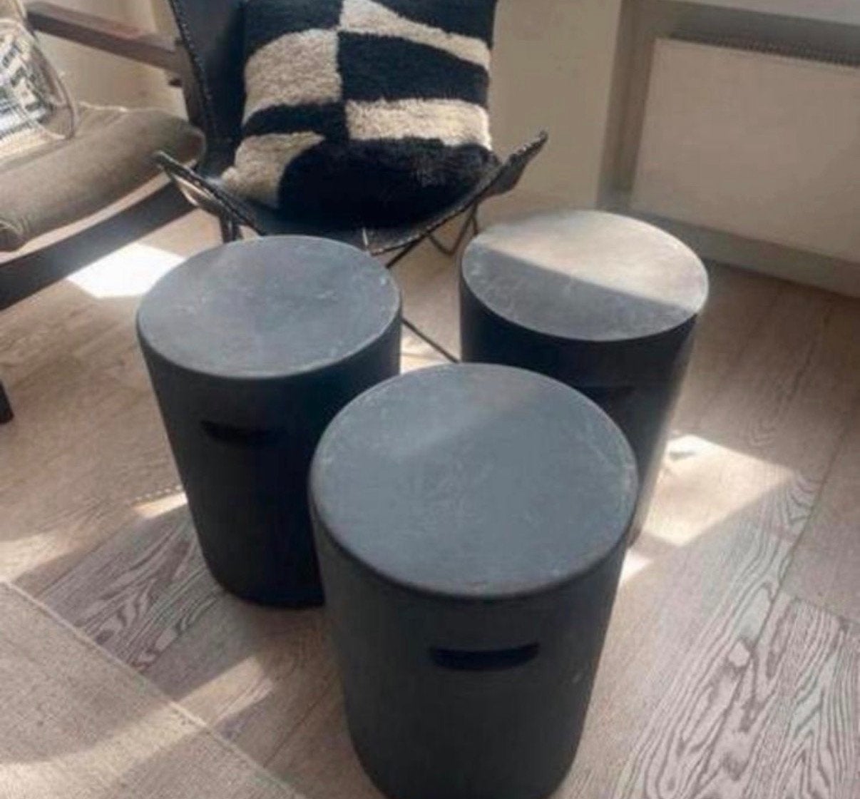 6x Krukje / bijzettafeltje binnen of buiten / WOOOD Duke, Minder dan 45 cm, Minder dan 55 cm, Gebruikt, Rond