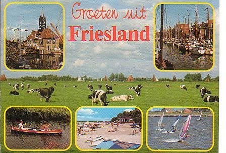 Ansichtkaart 	Friesland	6-luik, Verzenden, 1980 tot heden, Gelopen, Friesland