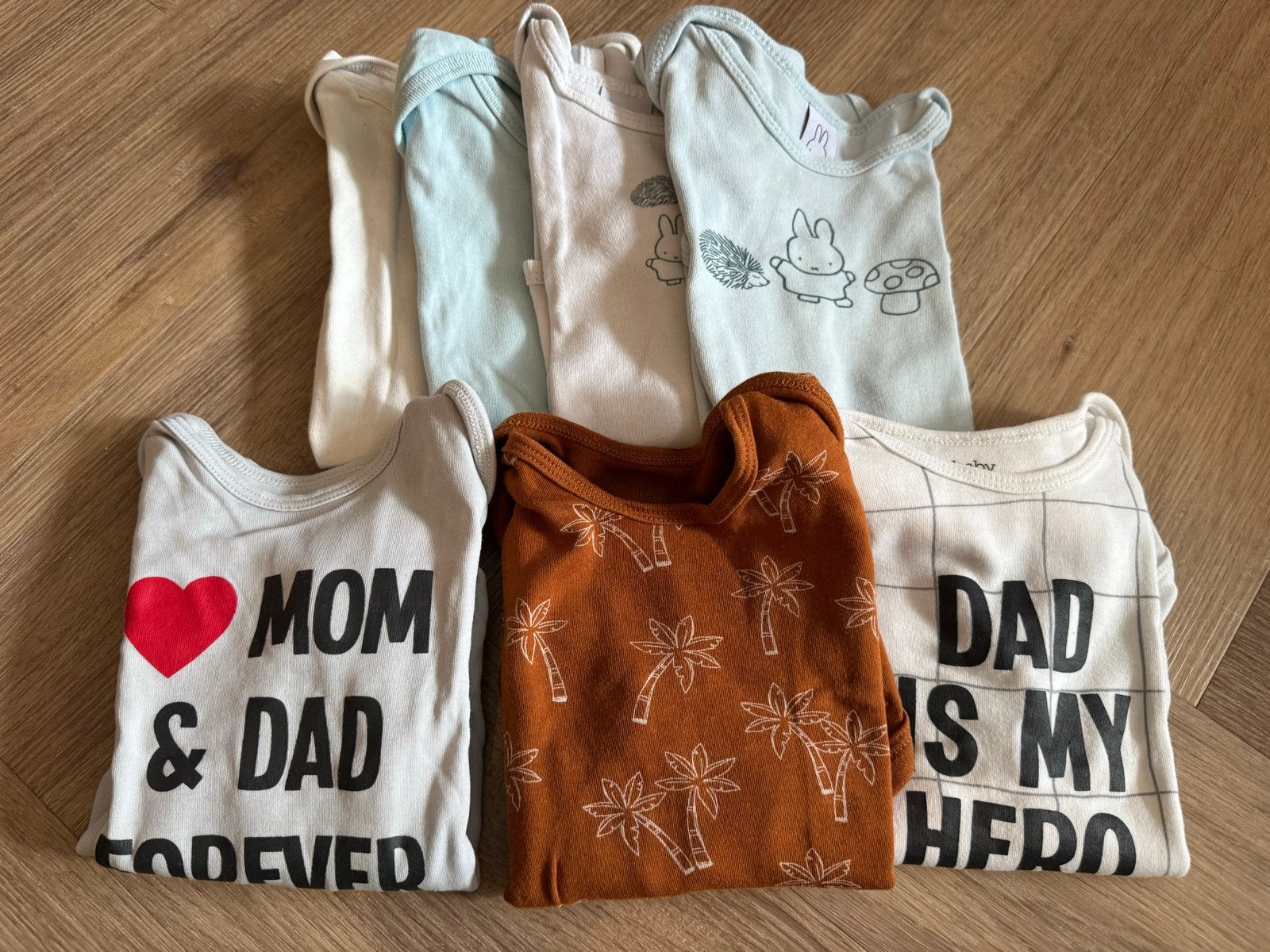 Set van 6 baby rompertjes, diverse prints, Verzenden, Gebruikt, Jongetje of Meisje