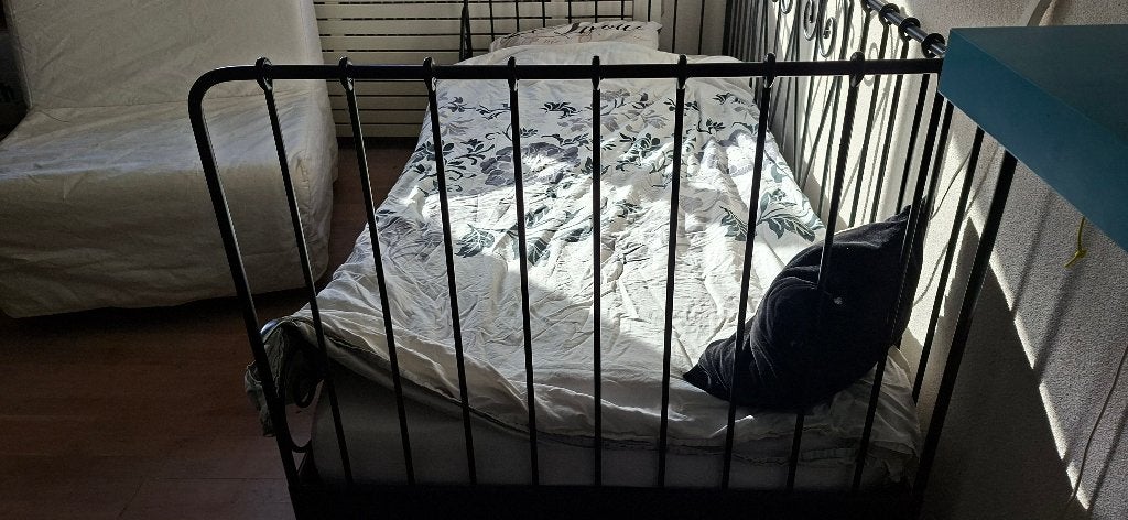 Eenpersoons bed, Ophalen, 90 cm, Eenpersoons, Zwart