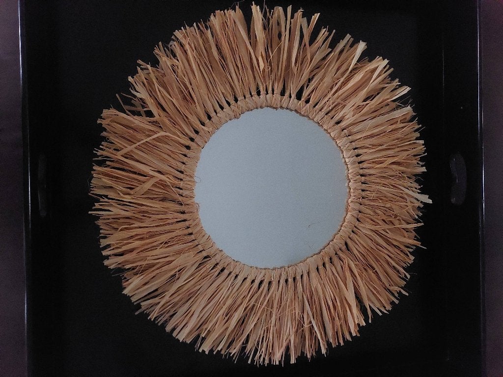 Spiegel, Huis en Inrichting, Woonaccessoires | Spiegels, Ophalen, Gebruikt, Rond, Minder dan 100 cm