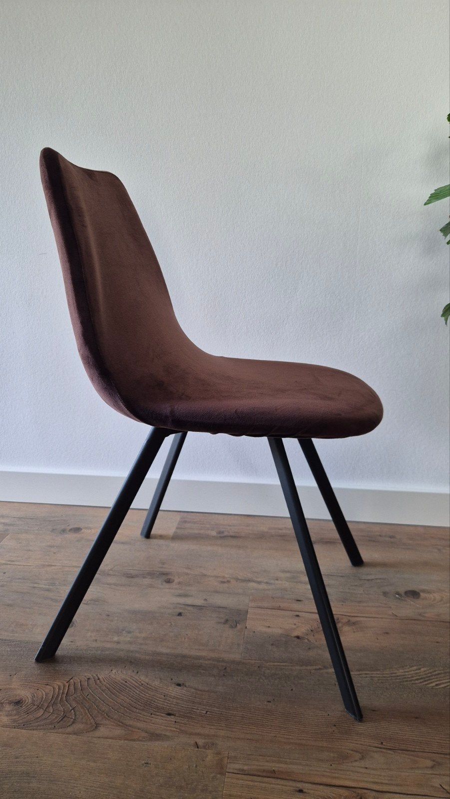 6 bruine eetkamer stoelhoezen/cover, Ophalen, Zo goed als nieuw, Bruin, Stof