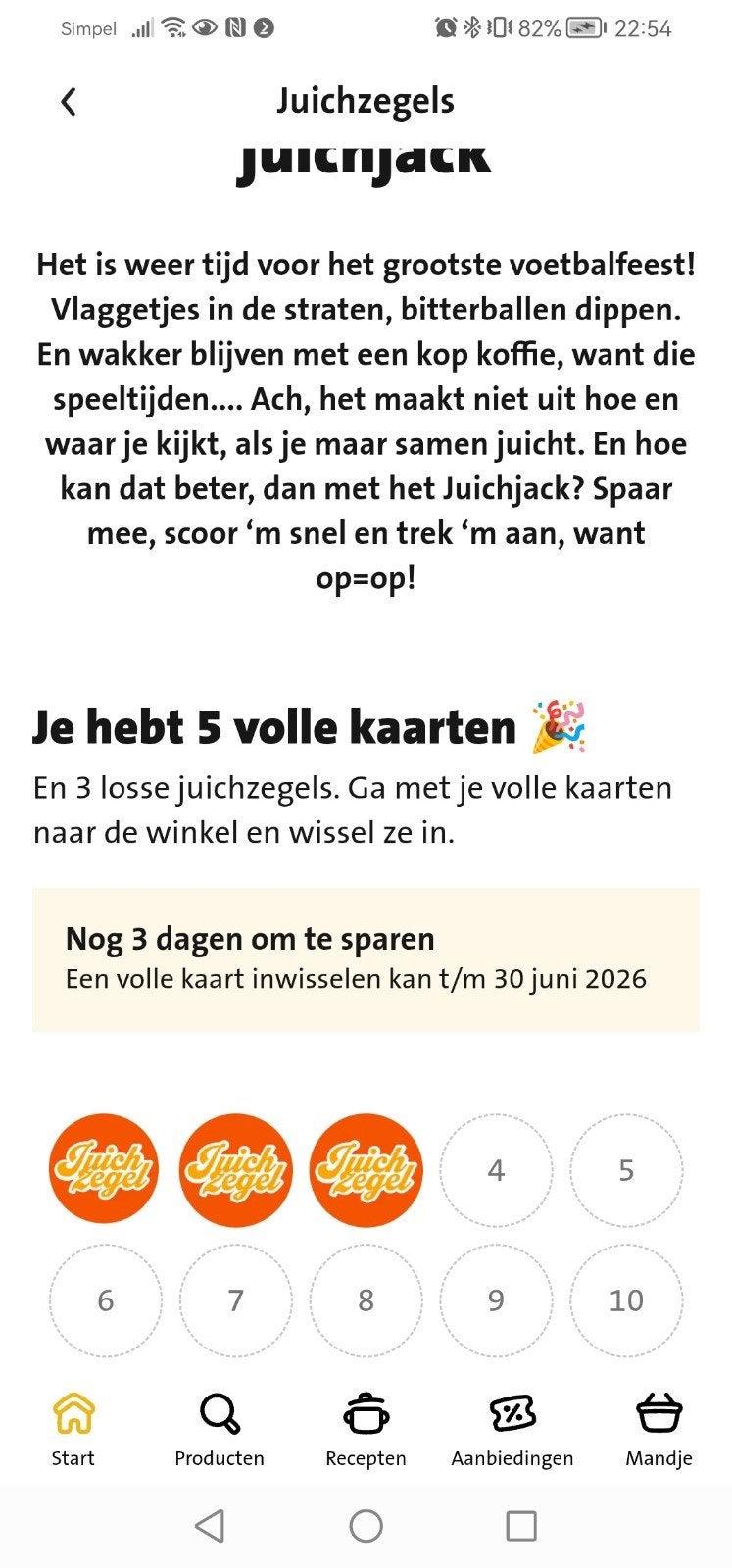5 volle digitale Juichkaarten Jumbo, Ophalen of Verzenden, Nieuw, Overige sporten, Overige typen