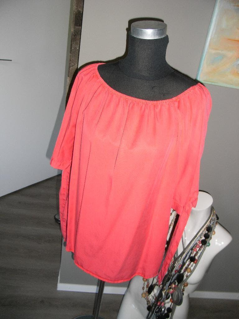 koraalroze/rode top/blouse GEISHA korte mouw mt M/38, Maat 38/40 (M), Geisha, Ophalen of Verzenden, Zo goed als nieuw