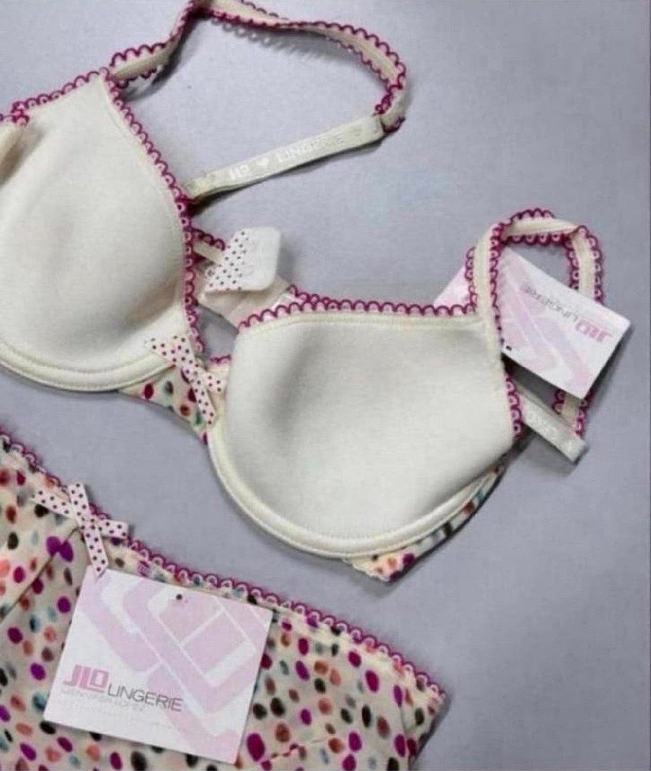 Jennifer Lopez JLO Lingerie creme roze beugelbh broekje 32B, P, P, P, Ophalen of Verzenden