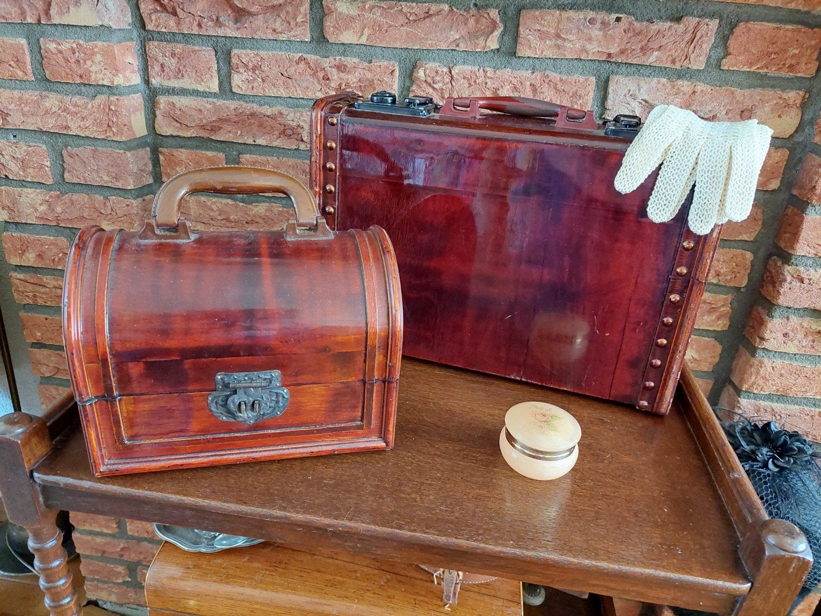 vintage houten koffertjes., Ophalen of Verzenden