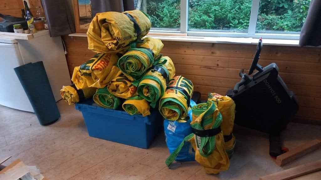 Lege Bigbag Groenafval Puinzak Houtzak met hijslus 1250kg, Ophalen, Gebruikt