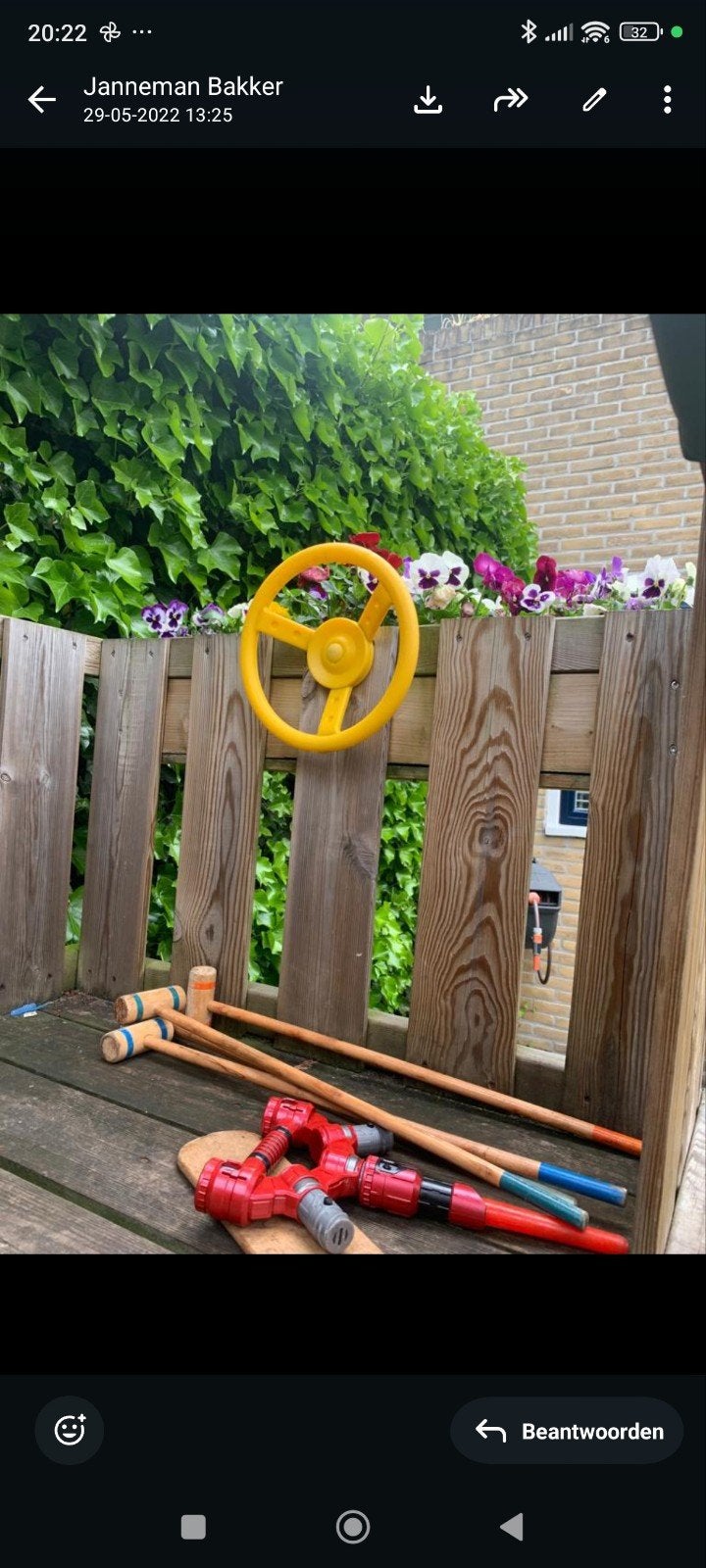 Houten speeltoestel met glijbaan en speelhuisje, Ophalen of Verzenden
