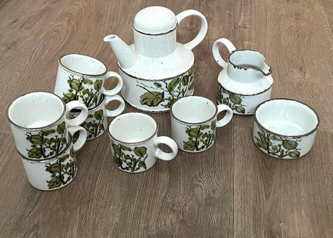 Wedgwood Greenleaves Midwinter Thee-servies Koffie-servies, Ophalen, Vintage, Zo goed als nieuw, Aardewerk