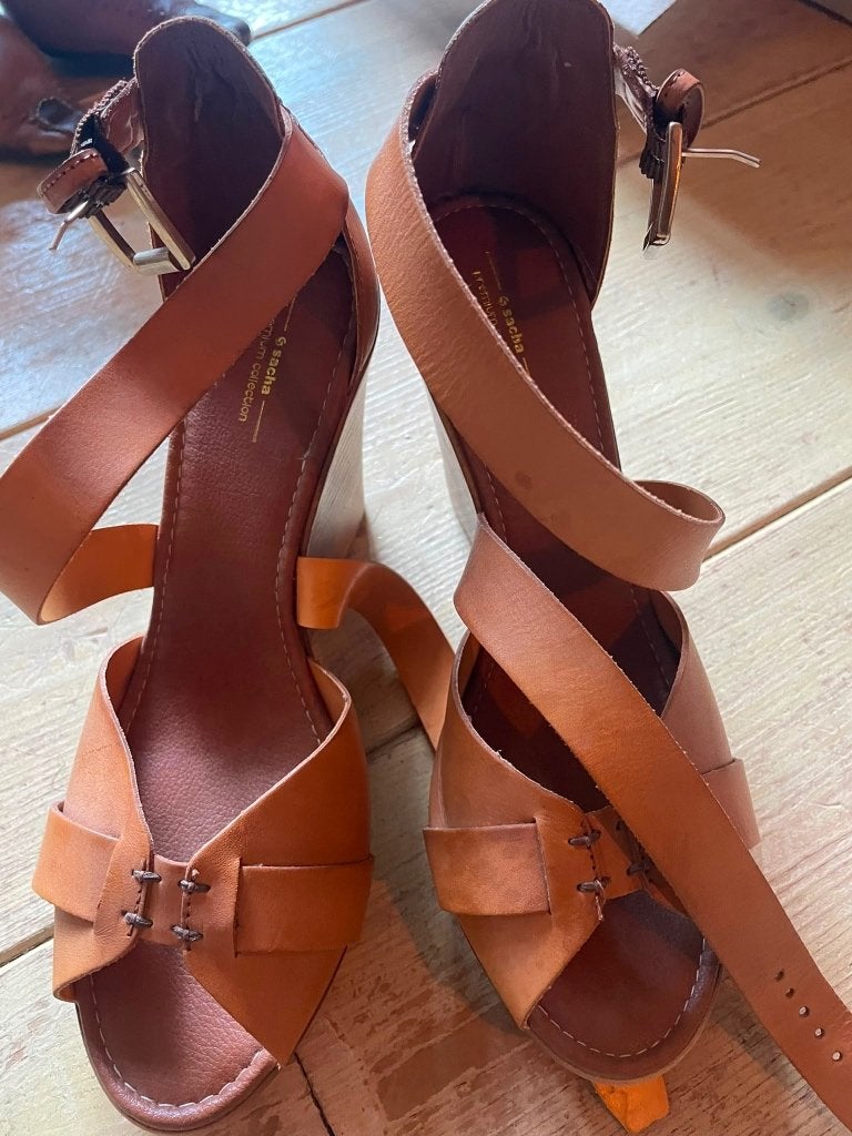 Sandalette Sacha Bruin, Ophalen, Bruin, Sandalen of Muiltjes, Zo goed als nieuw