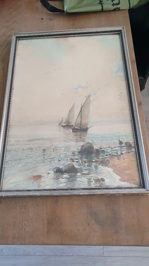 Spaanse boten B. Galofre, Antiek en Kunst, Ophalen, Maritiem / water, Achter glas, Klassiek