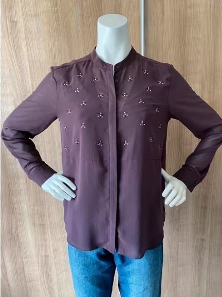 Bordeaux rode blouse mt. L, Overige kleuren, Maat 42/44 (L), Ophalen of Verzenden, Zo goed als nieuw