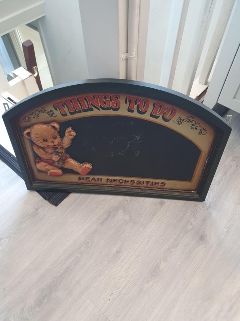 Things to do  krijtbord vintage, Ophalen, Rond, Hout