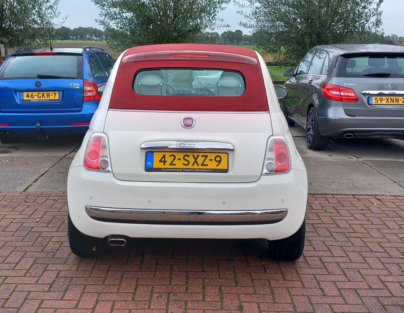 fiat 500C Automaat Cabriolet, Auto diversen, Cabriolet, Wit, Ophalen, Automaat